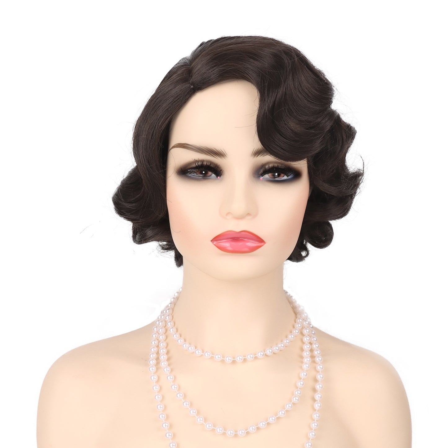 Generation Golden Vintage Water Ripple Simulation Wig Short Curly Hair