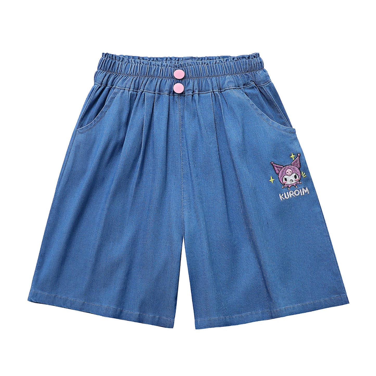 Lightweight Twill Stretch Denim Korean Style Little Bear Children's Pants