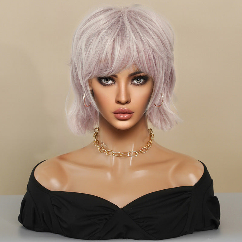 Women's Neutral Full Top Pullover Chemical Fiber Wig Short Curly Hair