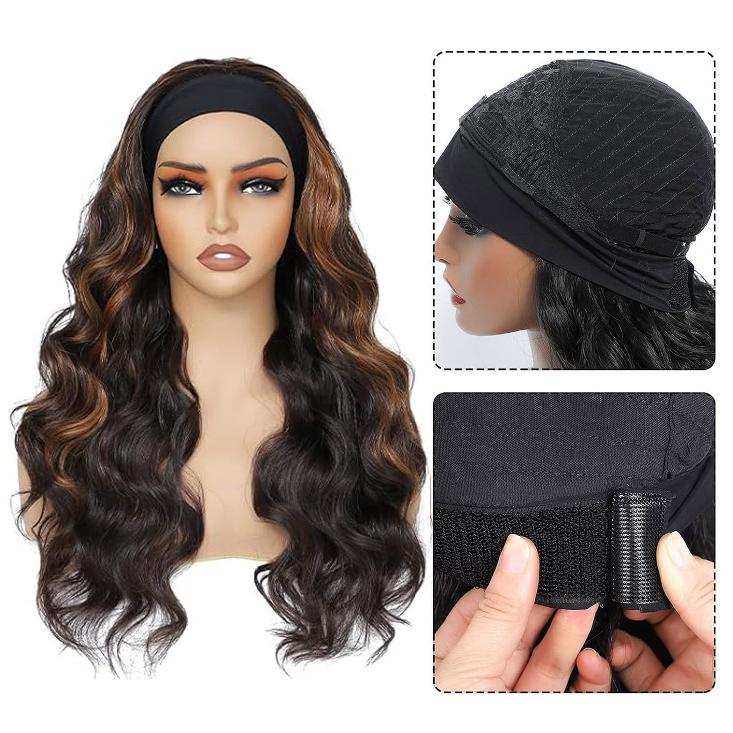 Silk Hair Band Fluffy Big Wave Wig Long Curls