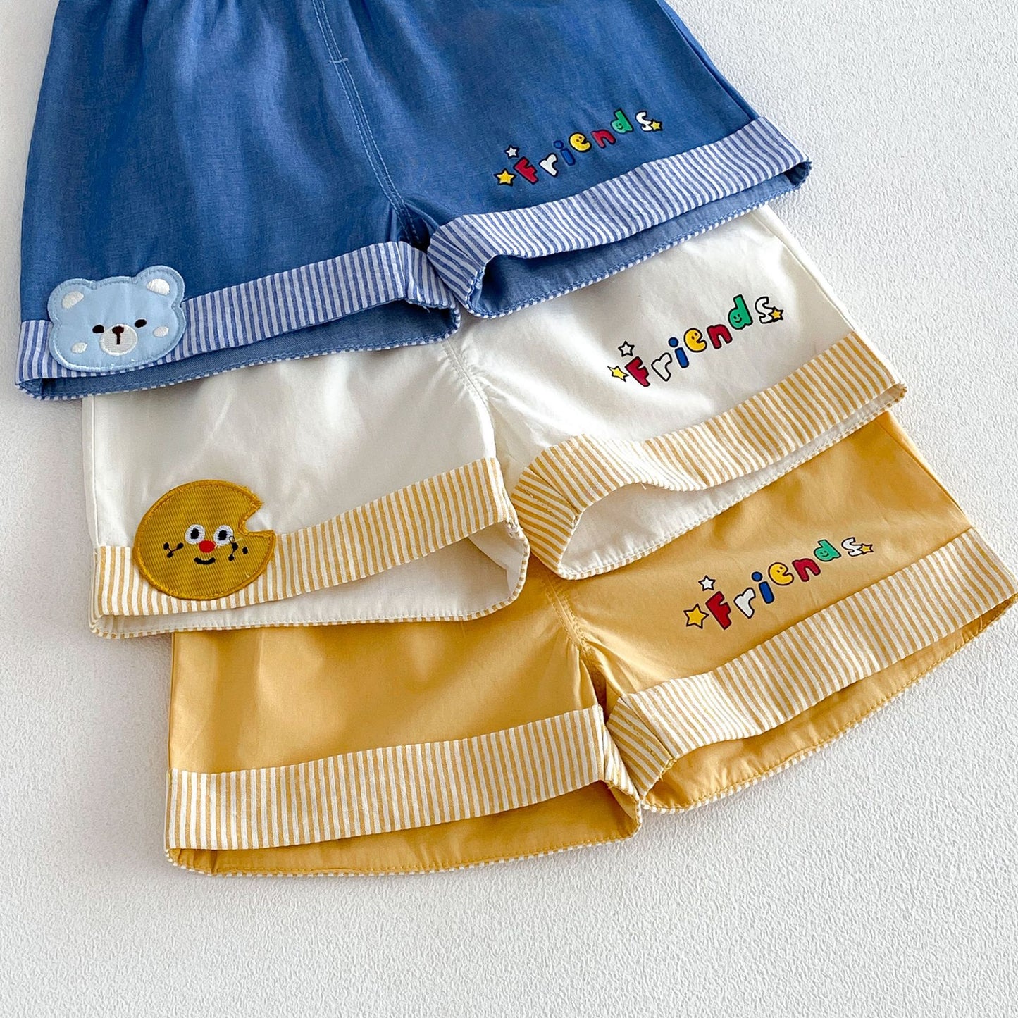 Children's Patch Shorts Summer Boys Fashionable Cartoon Floral Print Casual Children's Pants