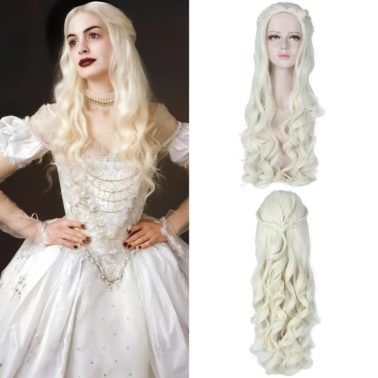 Wonderland 2 White Queen Halloween Role Play Chemical Other Wig