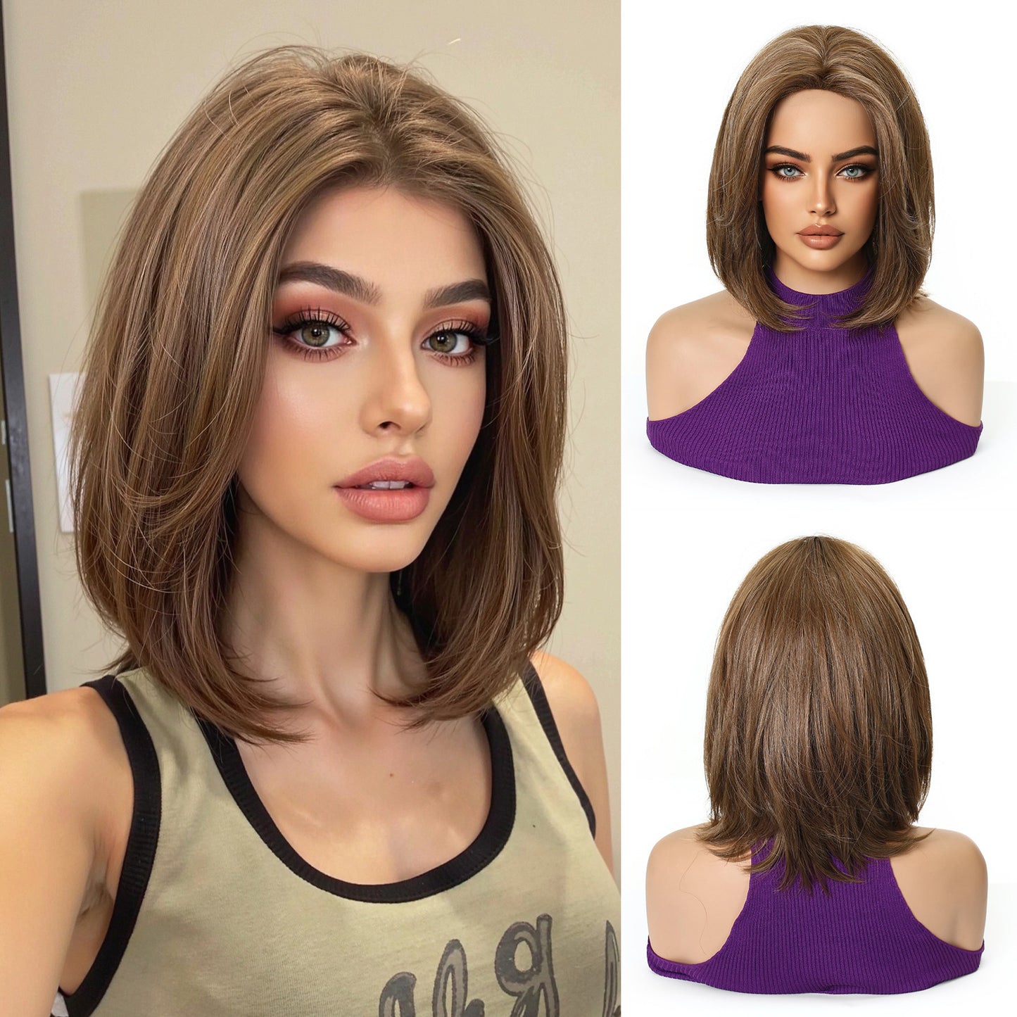Bangs Female Daily Natural Comfortable High Temperature Resistant Wig Short Straight Hair