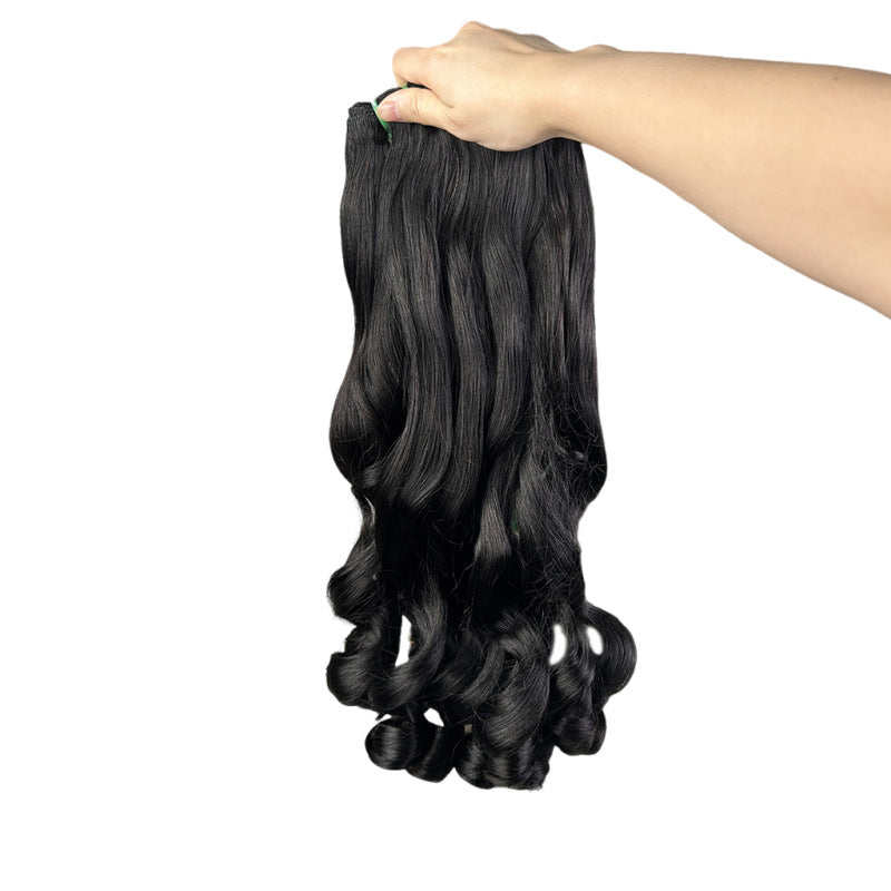 Beautiful Front Lace Weft Headgear Human Real Hair Wig