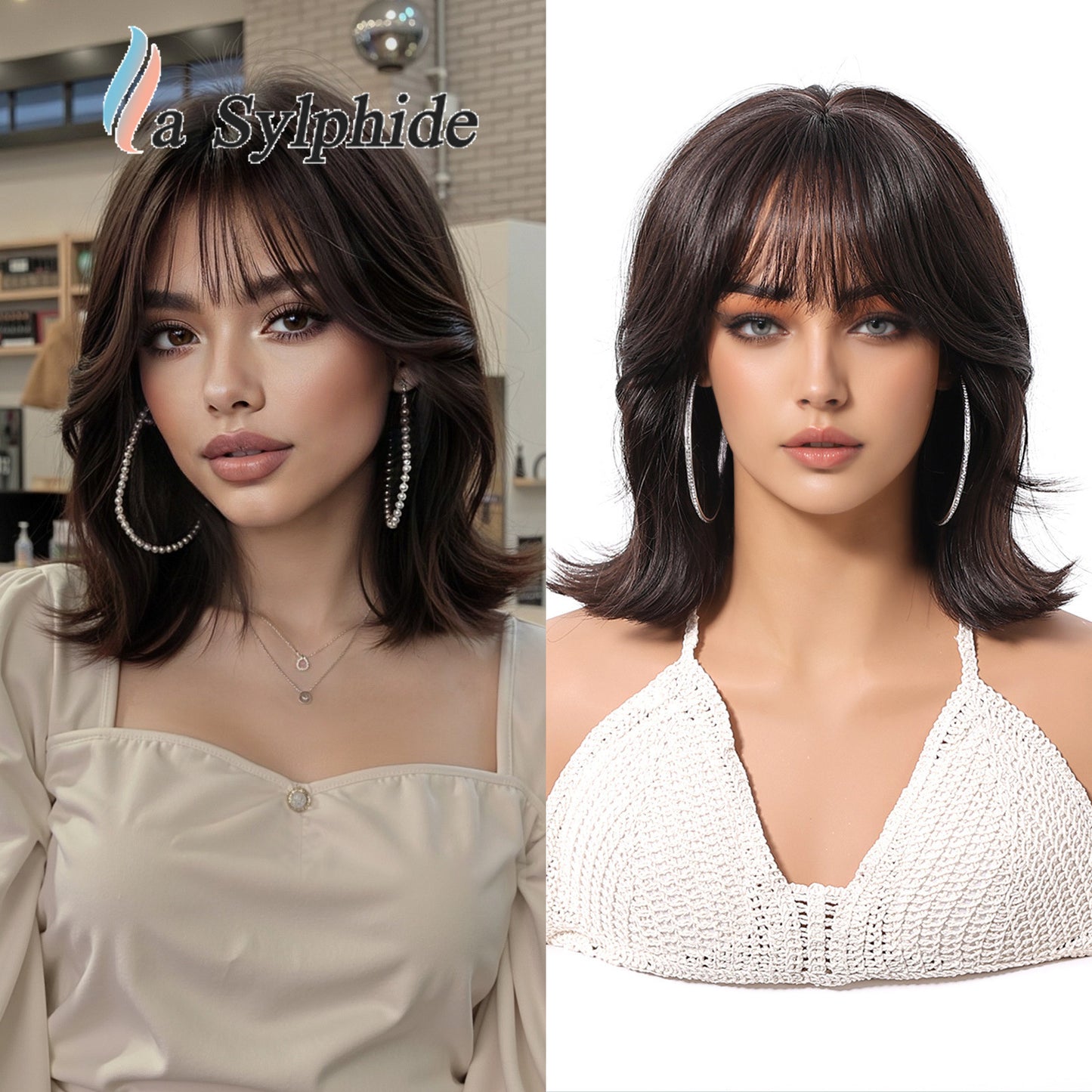 Seamless Artificial Outer Roll Full Top Mid-length Wig Short Curly Hair