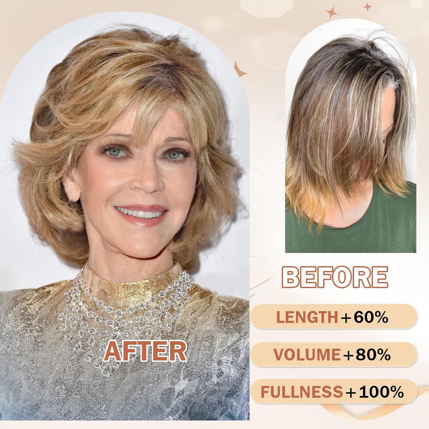 Female Partial Bangs Golden Synthetic Wigs Wig Short Curly Hair