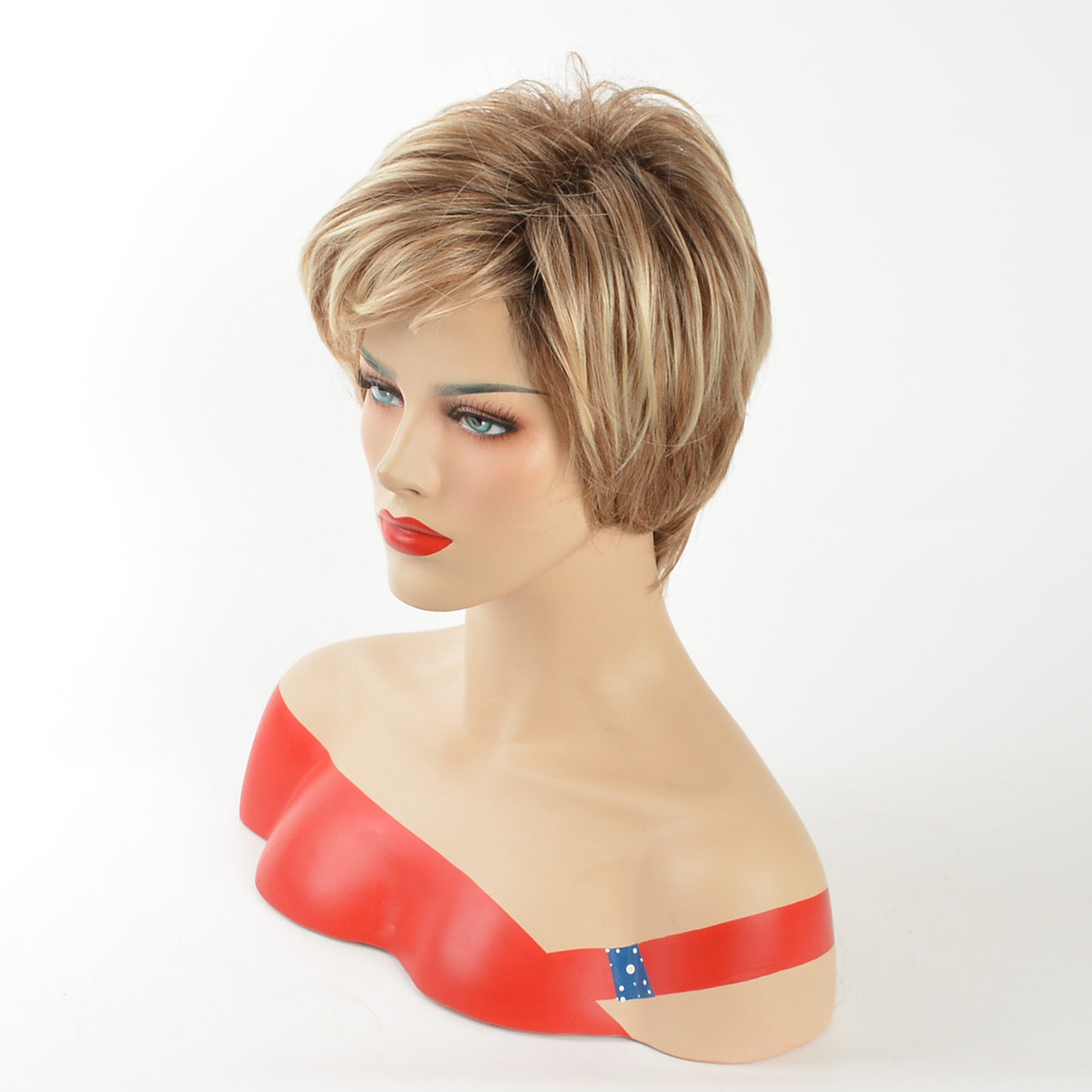 Durable Women's Fashion Curly Head Cover Wig Short Straight Hair