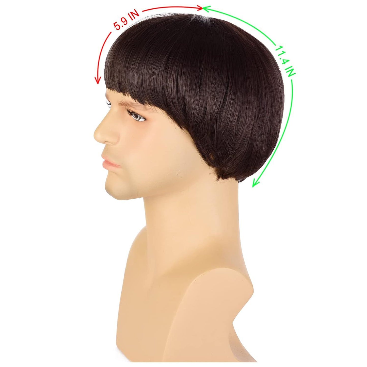 Men's Bowl-shaped Watermelon Rind Head Fiber Synthetic Wigs Men's Wig