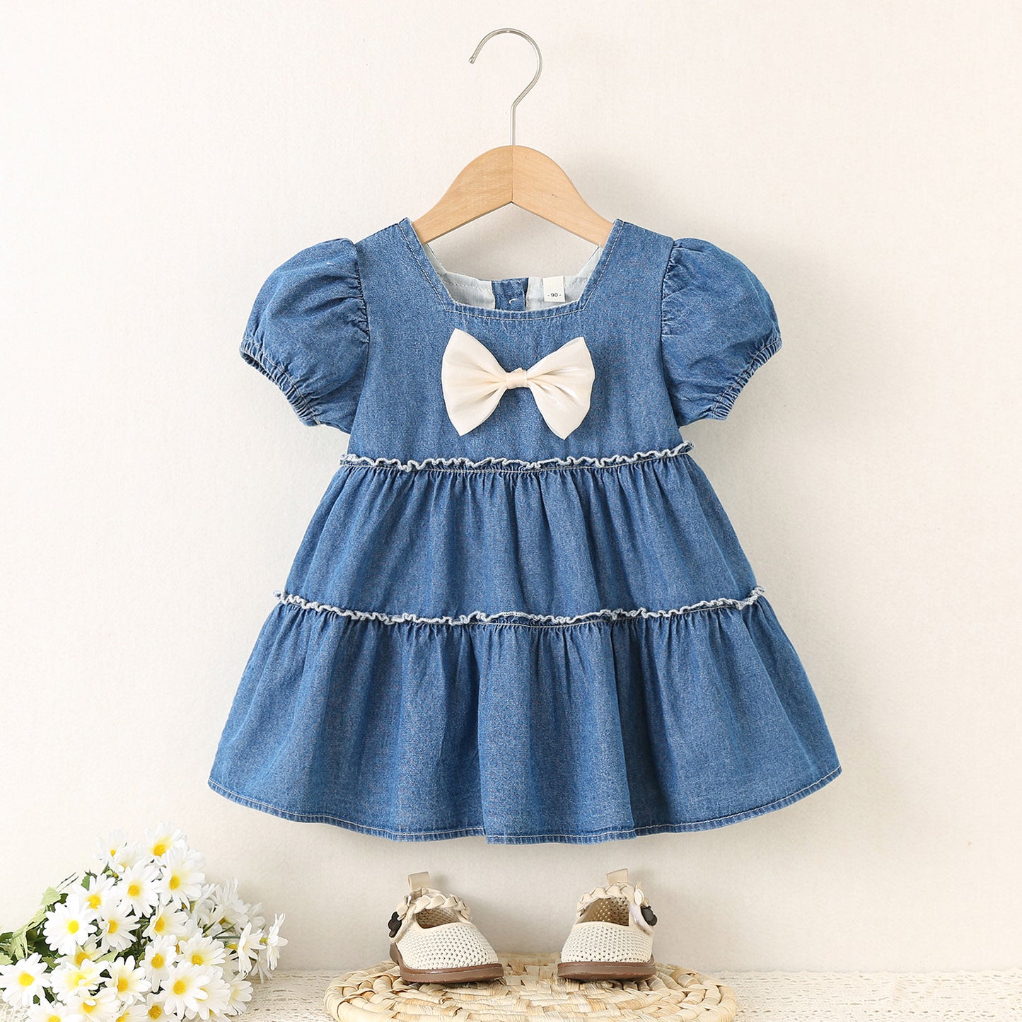 Children's Live Broadcast Denim Short Sleeve Children's Dress