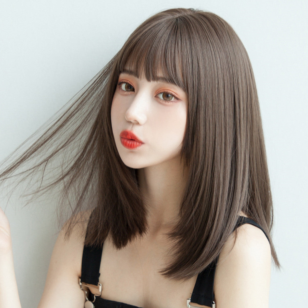 Collarbone Length Haircut Medium Long Female Wig Short Curly Hair