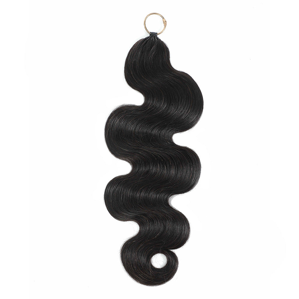 Glamorous Human Crochet Knitting Feather Extension Real Hair Wig