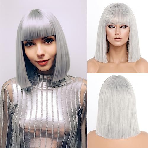 Casual Festival Party Color Female Bangs Wig Short Straight Hair