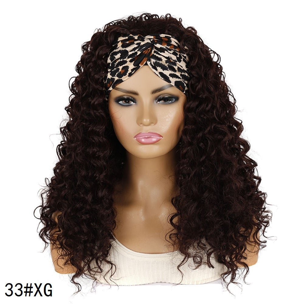 Hair Band Head Cover Export Curly Headband Sheath Wig Long Curls