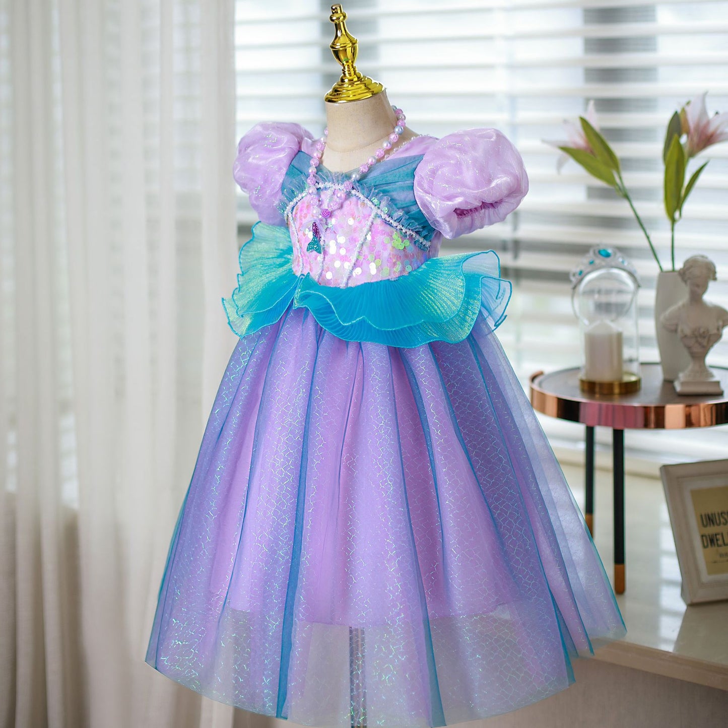 Luminous Princess Summer Birthday Mesh Puff Children's Dress