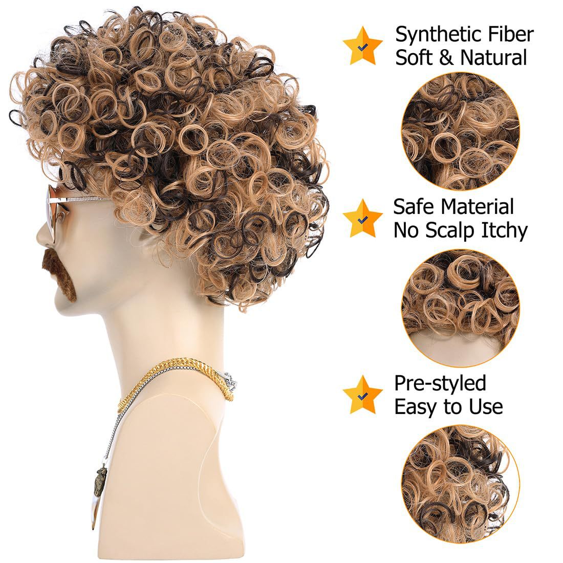 Vintage Party Generation African Fluffy Small Cos Wig