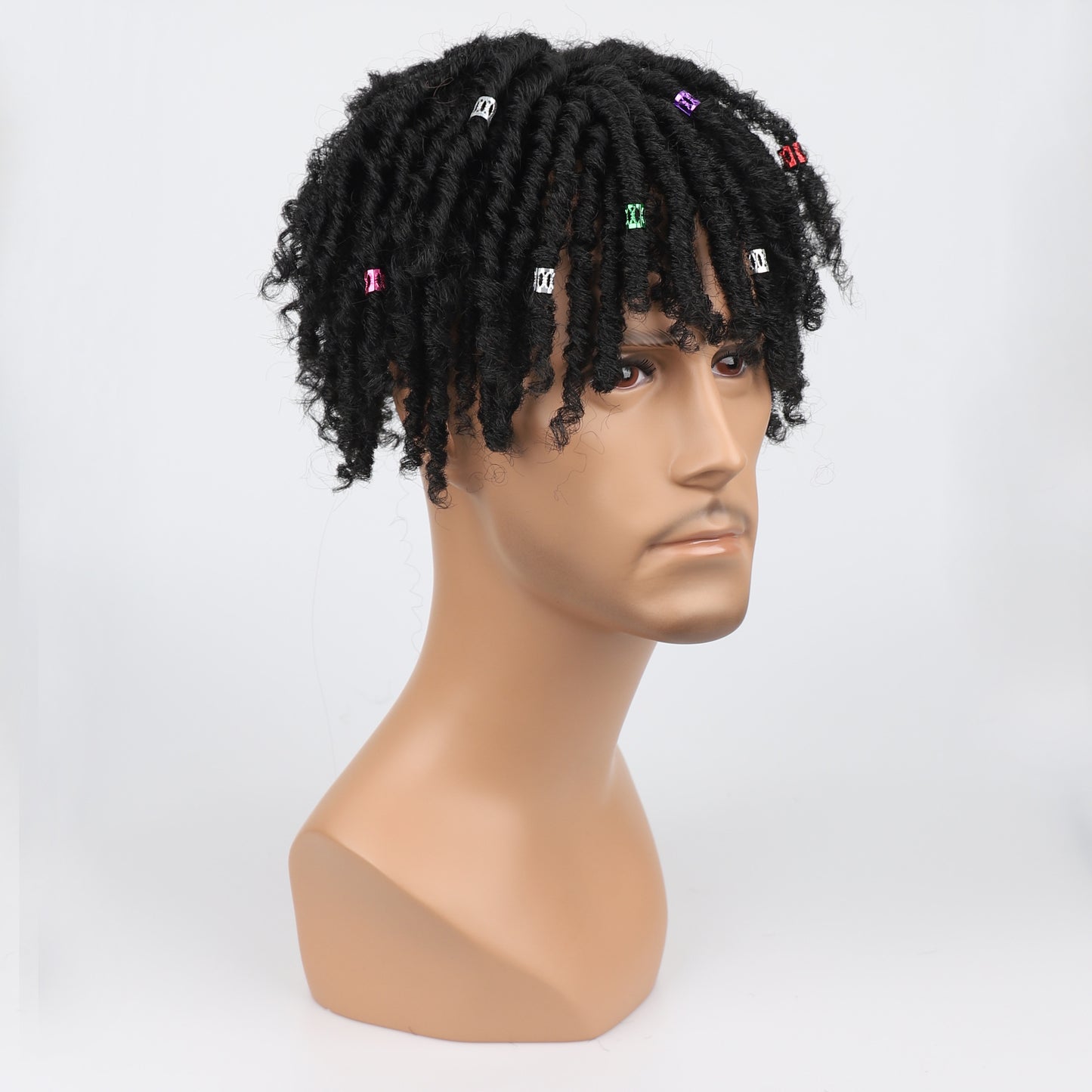 Men's Short Dreadlocks Afro Hair Piece Hip Hop Personality Men's Wig