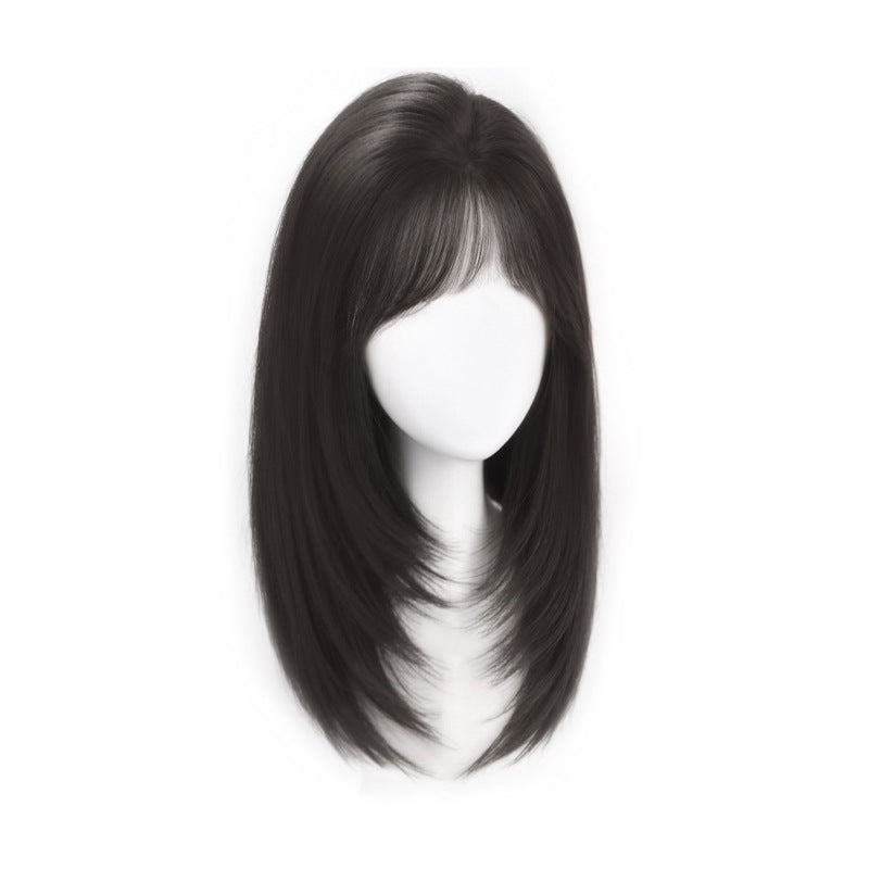 Medium Short Hair High-level Collarbone Artificial Human Natural Other Wig
