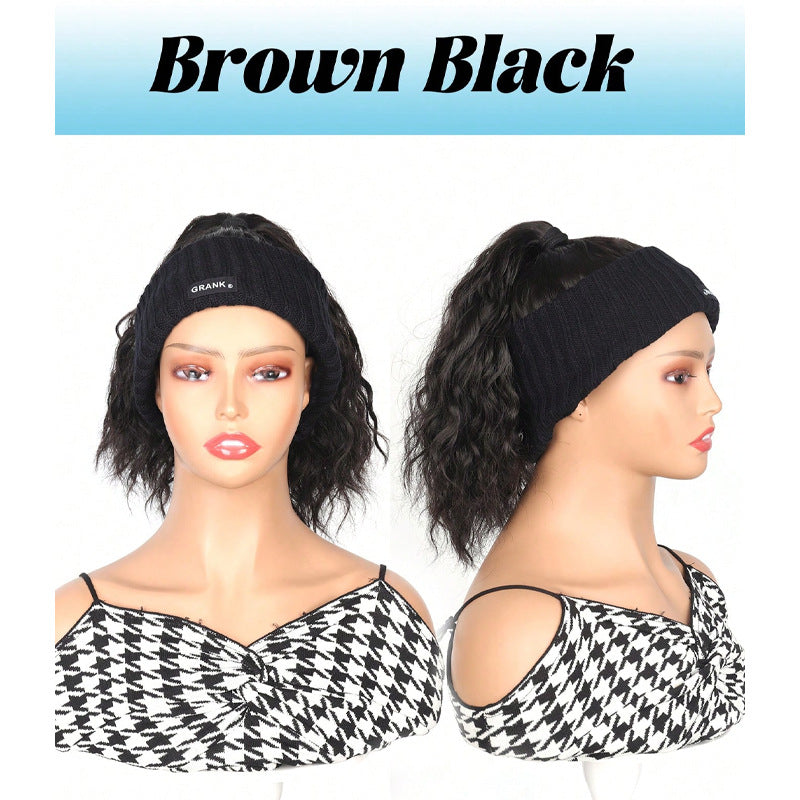 Women's Hat All-in-one Fashion Trendy Corrugated Curly Hair Air Top Wig Ponytail