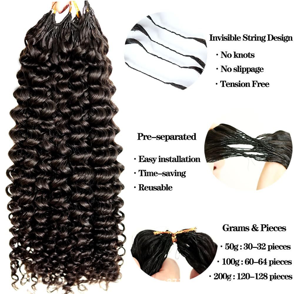 Glamorous Crochet Hair Extension Feather Human Wig Long Curls