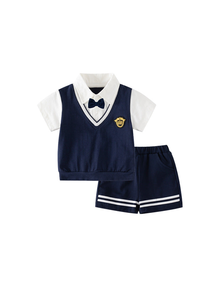 Children's Summer Short Sleeve Trendy Clothes Clothing Gentleman One Year Children's Suit