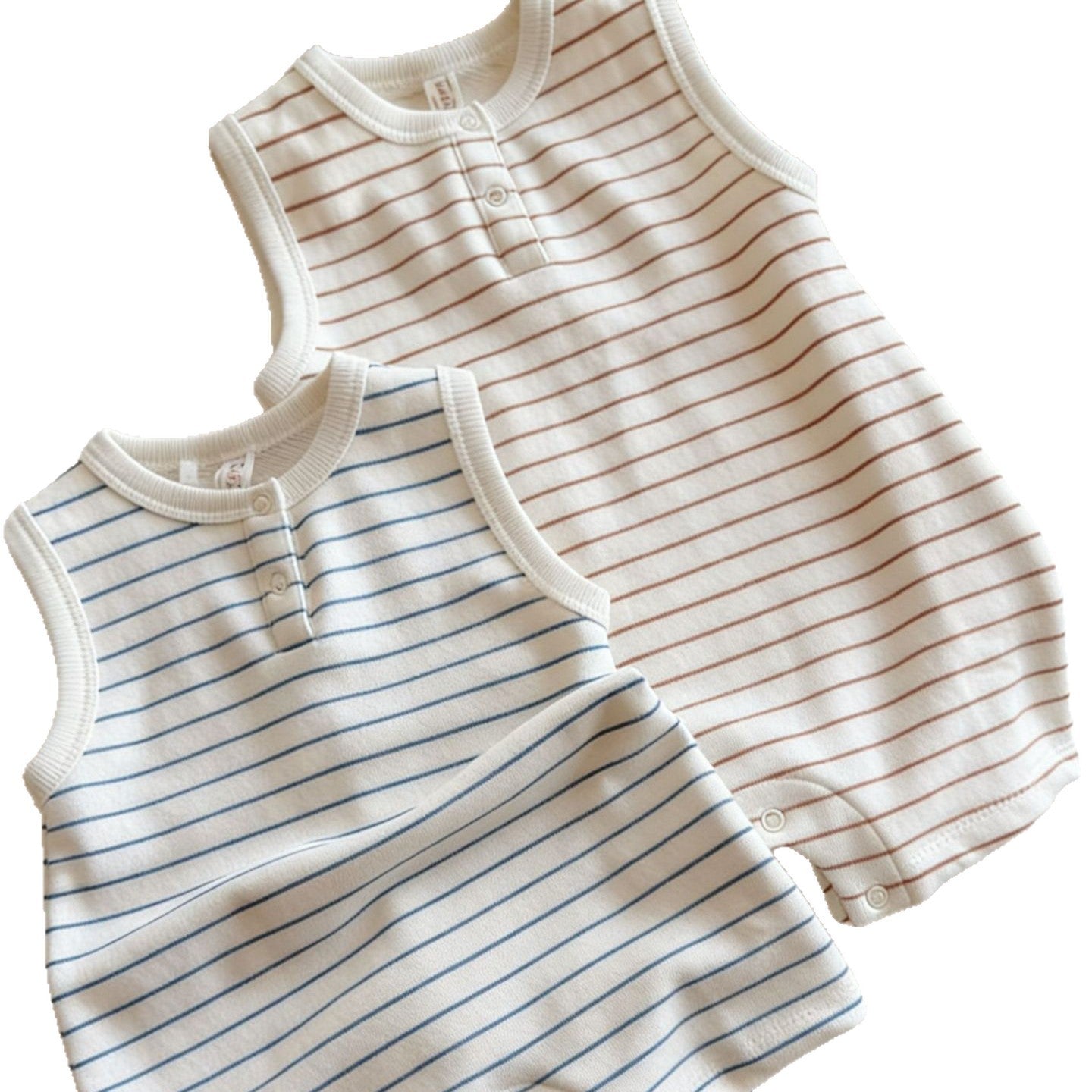 Women's & Men's Summer Sleeveless Striped Jumpsuit Boys Thin Jumpsuit, Climbing Suit