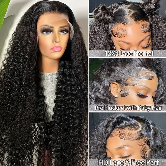 Women's Front Lace Medium Small Curly Hair Fluffy Wig Long Curls