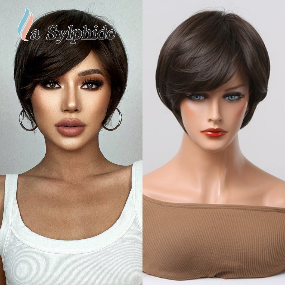 Female Rose Net Mechanism High Temperature Resistance Wig Short Straight Hair