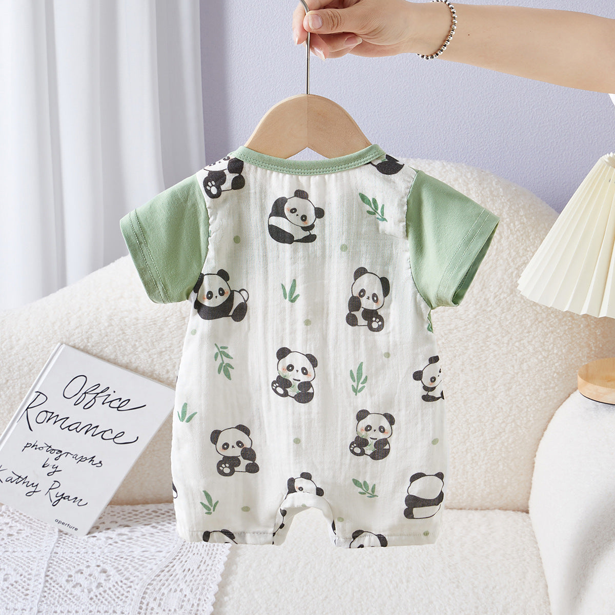 Summer Thin Panda Clothes Short Sleeve For Jumpsuit, Climbing Suit