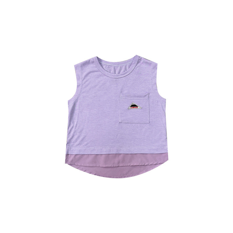 Children's Summer Outdoor Sports Moisture Wicking Sleeveless Children's T-shirt