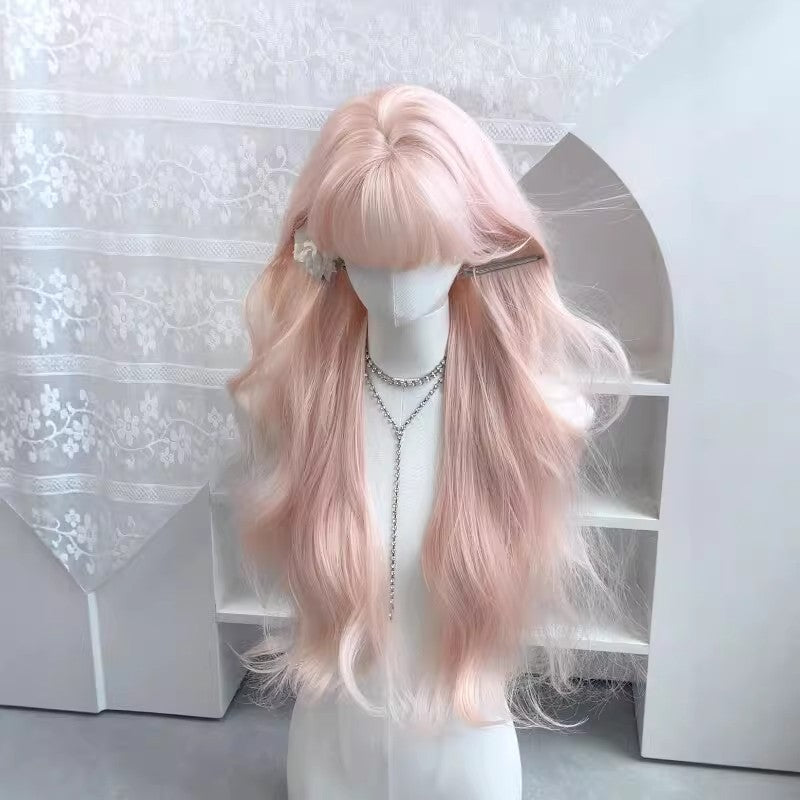 Artificial Hair Straight Bangs Curly Big Wave Sweet Wig Long Curls