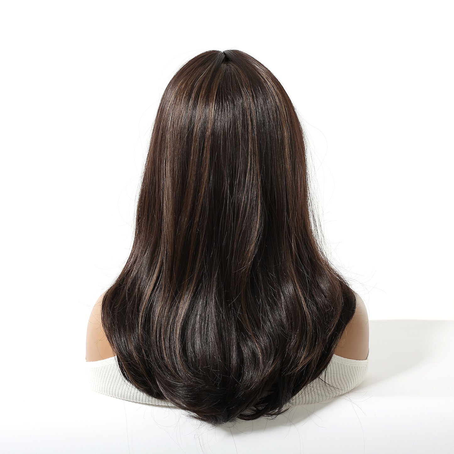 Big Wave Curly Female Dark Brown Highlights Natural Wig Long Curls