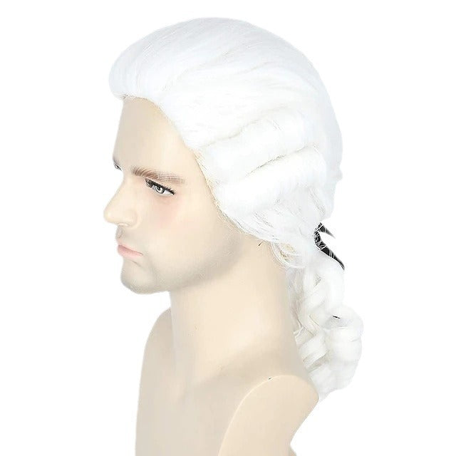 Men's Halloween Festival Christmas Eve Carnival Lawyer Judge Long Cos Wig