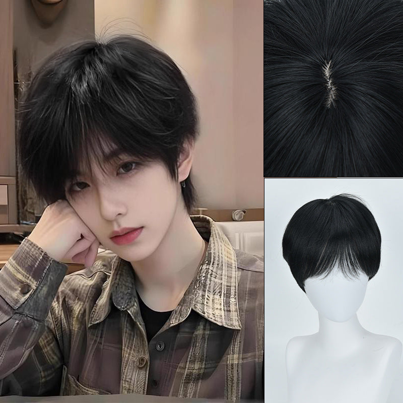 Men's Differential Broken Cover Short Hair Straight Bangs Korean Style Handsome Men's Wig