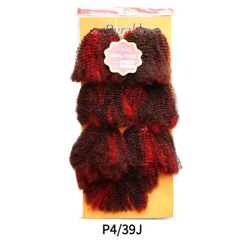 Protein Silk Weft Piece African Long Roll Wig Short Curly Hair