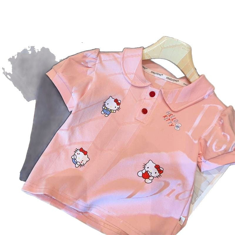 Short-sleeved Suit Summer Cartoon Korean Sports Casual Children's T-shirt