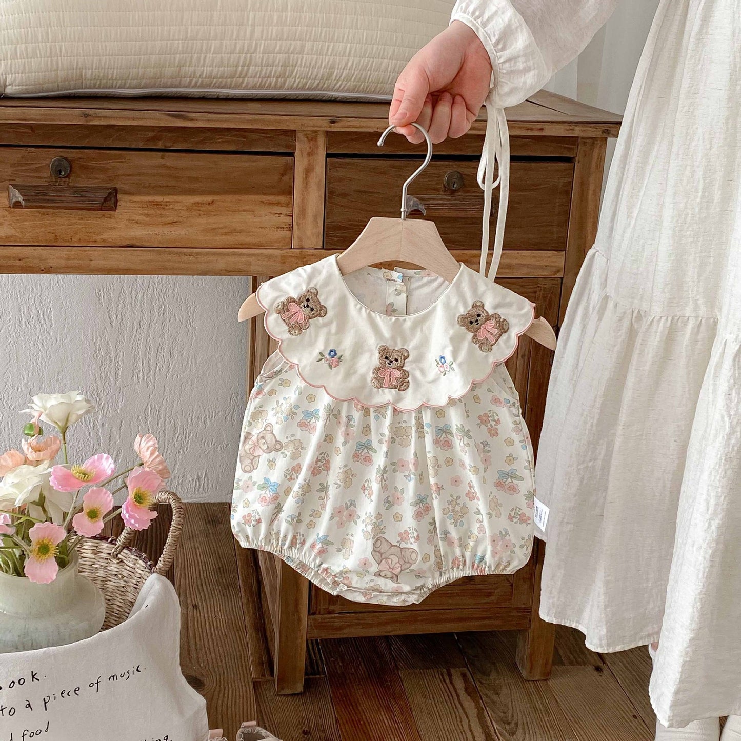 Summer Born Clothes Korean Style Jumpsuit Cute Bear Romper Thin Jumpsuit, Climbing Suit