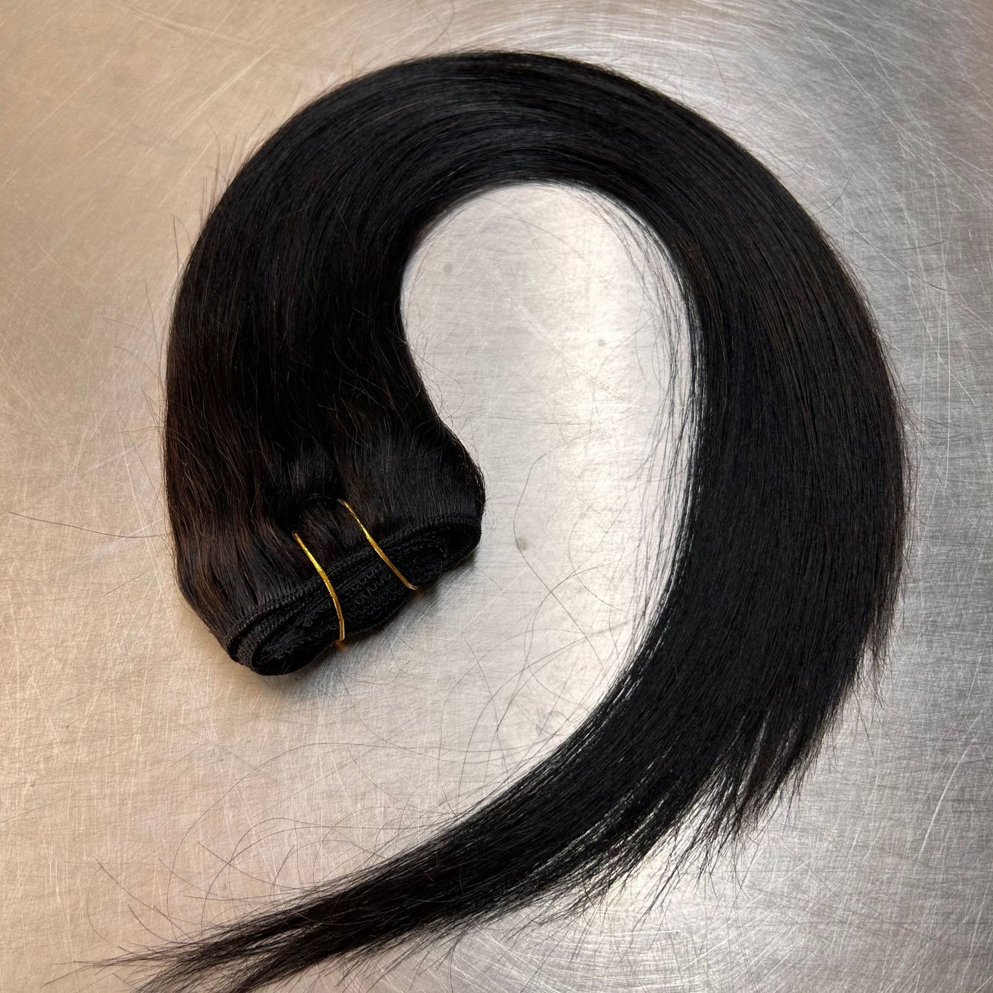 Clip Real Human Hair Invisible Extension Long Straight Wig