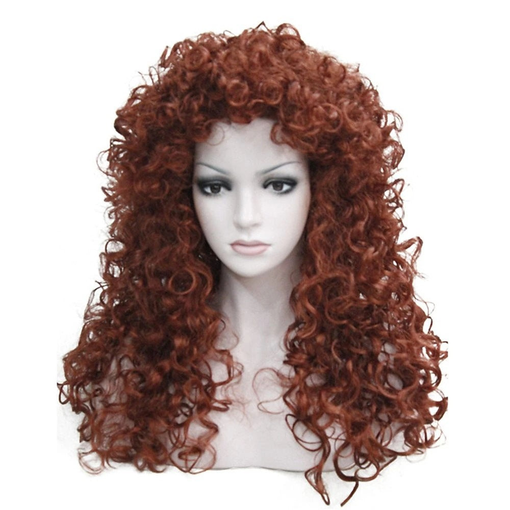 Women's African Wigs With Small Curly Hair Head Wig Long Curls