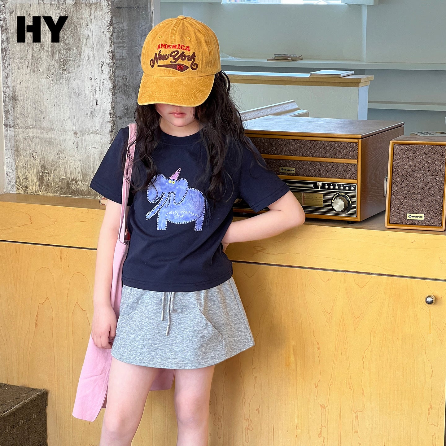 Children's Clothing Short-sleeved Bottoming Shirt Cartoon Print Middle Children's T-shirt
