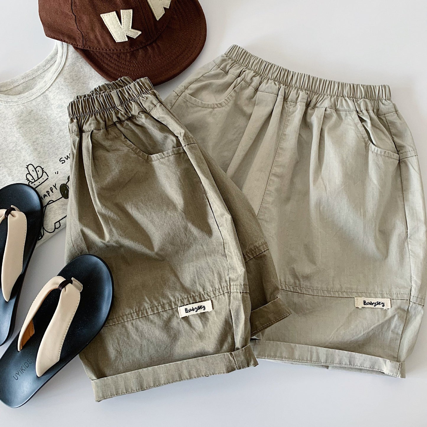 Children's Summer Stitching Calibration Middle Trendy Shorts Children's Pants