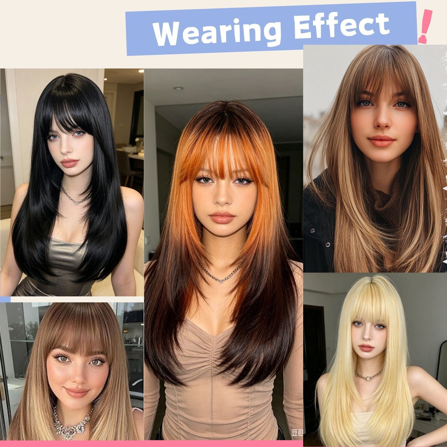 Korean Style High Level Hair Seamless Long Straight Wig