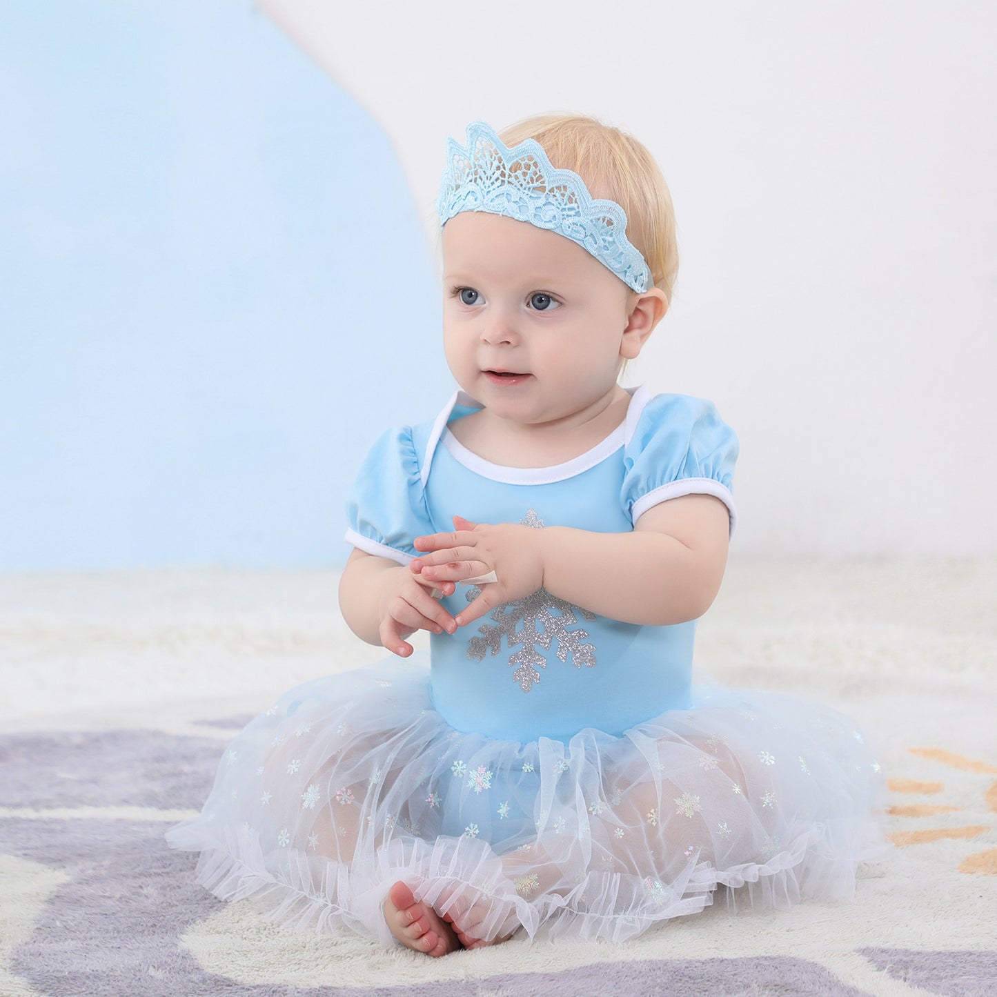 Christmas Mermaid Jumpsuit Long Hair Princess Elsa Romper Toddler Crawling Jumpsuit, Climbing Suit