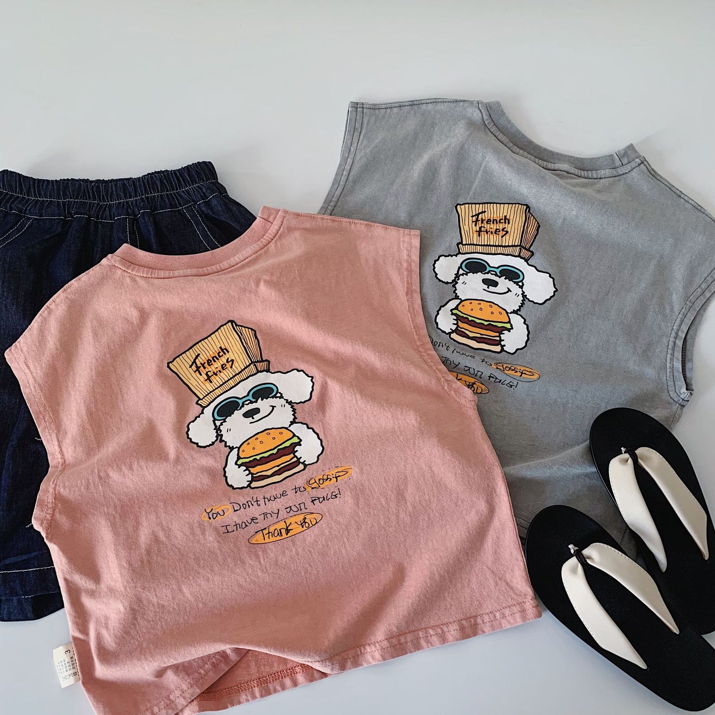 Children's Sleeveless Summer Korean Style Boys Cartoon Vest Children's T-shirt