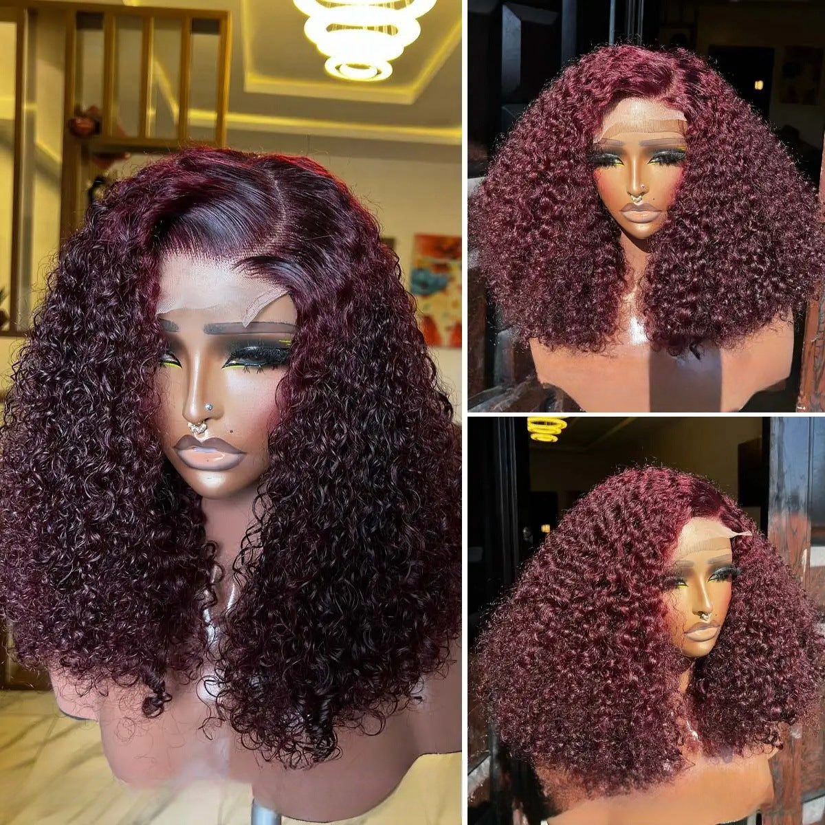 Double Drawn Human Lace Curly Density Real Hair Wig