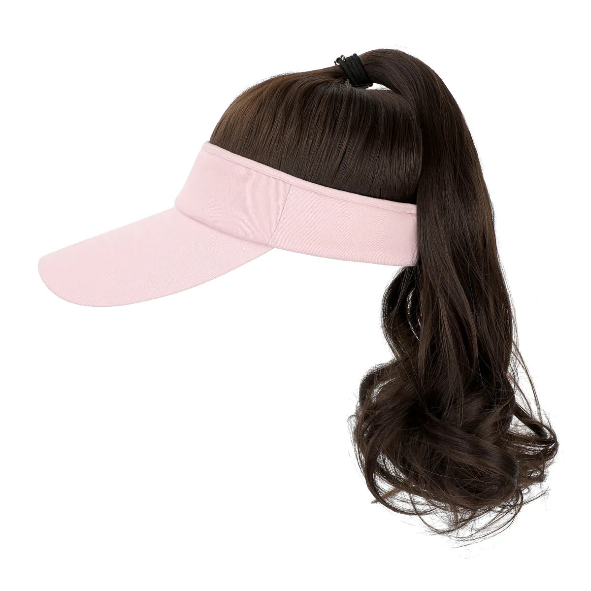 Personality Horse Tail Wavy Roll Pink Wig Ponytail