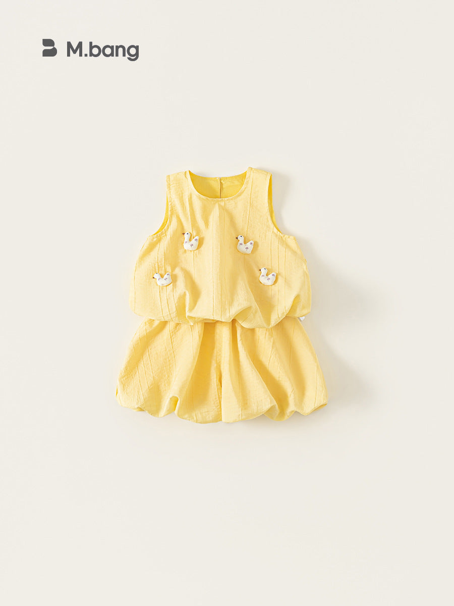 Children's Summer Little Sleeveless Pants Two-piece Beautiful Clothes Children's Suit