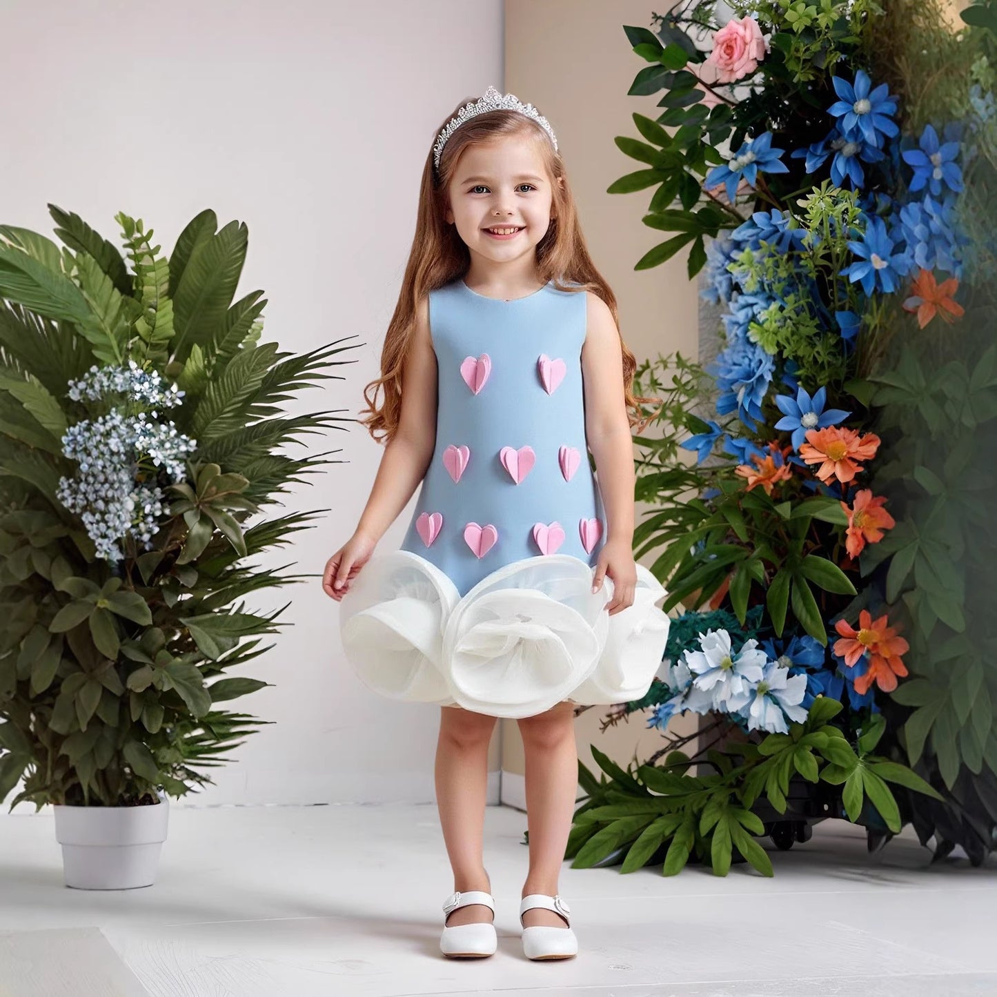 Children's Valentine's Day Instrumental Performance Suit Female Children's Dress