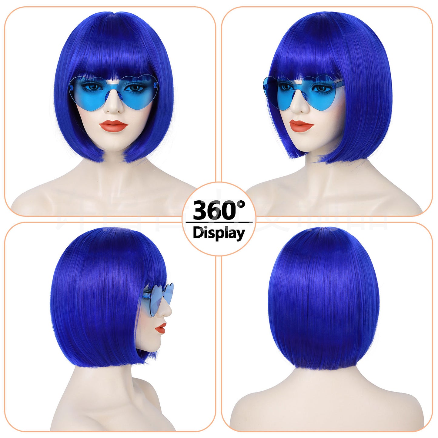 Unique Head Cover Bangs Synthetic Wigs Wig Short Straight Hair