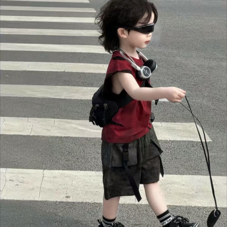 Children's Boy Summer Wear Vest Korean Style Handsome Children's Suit