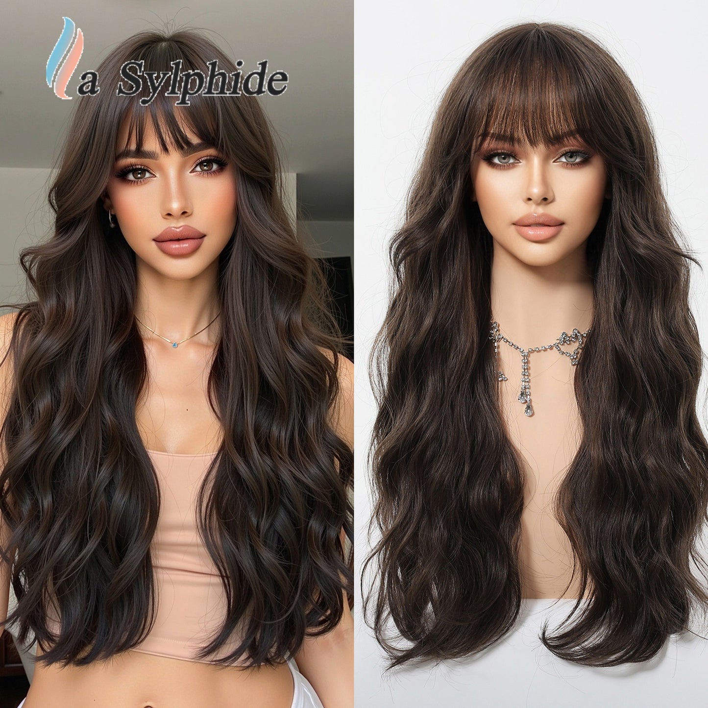 Female Mesh Beauty Curly Hair Natural Wig Long Curls